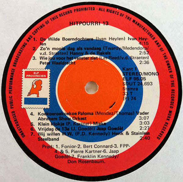 Various - Hitpourri 13 (LP) 51415 Vinyl LP Vinyl Goed / Hoes Goed