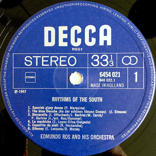 Edmundo Ros & His Orchestra – Rhythms Of The South (LP) 40643