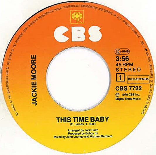 Jackie Moore - This Time Baby 38709 Vinyl Singles Vinyl Goed / Hoes Generic