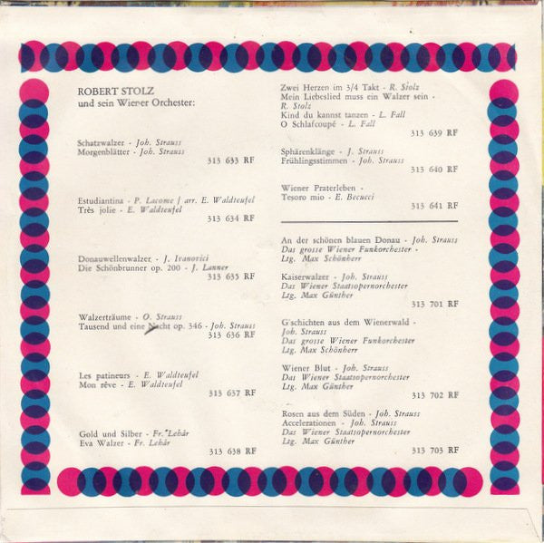 Das Große Wiener Rundfunkorchester / Orchester Der Wiener Staatsoper - G'schichten Aus Dem Wienerwald 32392 Vinyl Singles Vinyl Goed / Hoes Goed