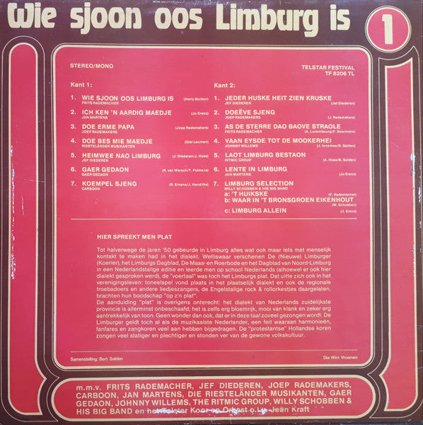 Various - Wie Sjoon Oos Limburg Is 1 (LP) Vinyl LP Vinyl Goed / Hoes Goed