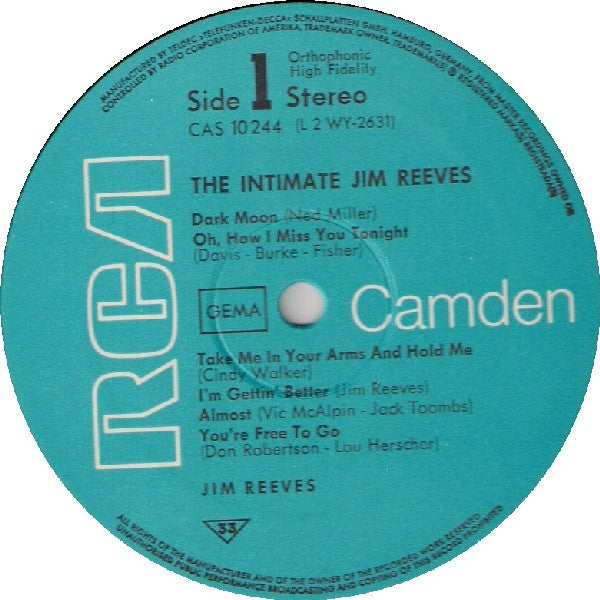 Jim Reeves – The Intimate Jim Reeves (LP) 43408