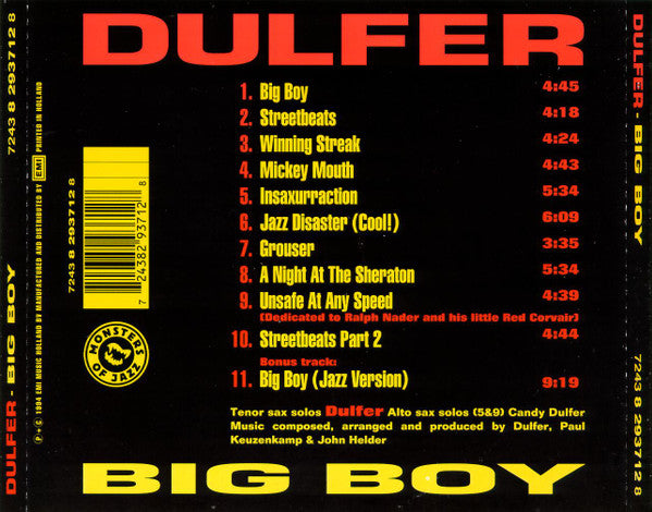 Hans Dulfer - Big Boy (CD) 70768 Compact Disc Goede Staat