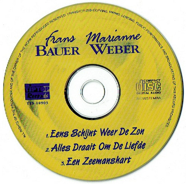 Frans Bauer & Marianne Weber - Eens Schijnt Weer De Zon (CD, Single)
