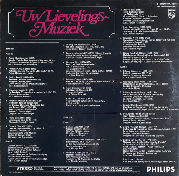 Various - Uw Lievelingsmuziek (LP) 52106 Vinyl LP Dubbel Vinyl Goed / Hoes Goed