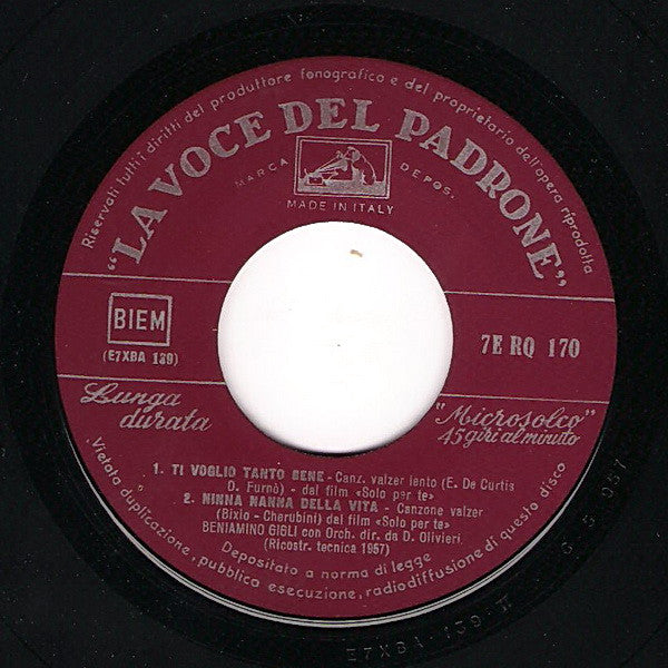 Beniamino Gigli - La Canzone Dell'Amore 15673 Vinyl Singles EP Vinyl Goed / Hoes Goed