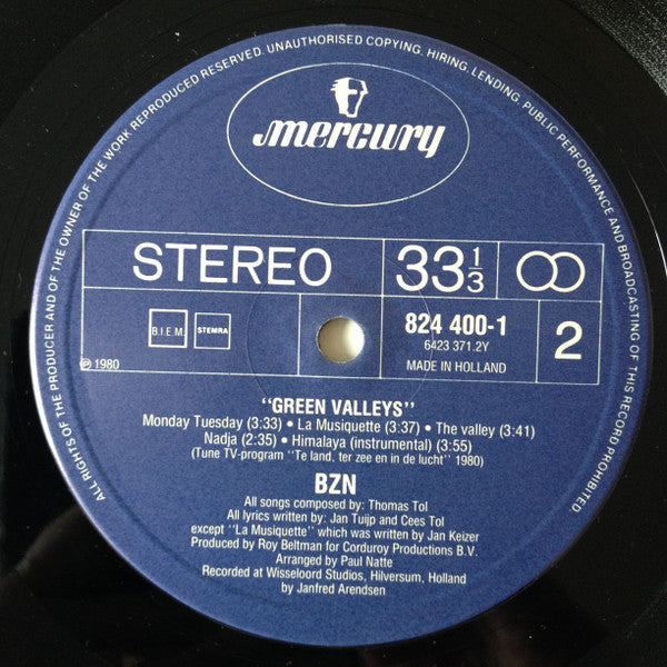 BZN - Green Valleys (LP) Vinyl LP Vinyl Zeer Goed / Hoesje Goed "VINYLSINGLES.NL"