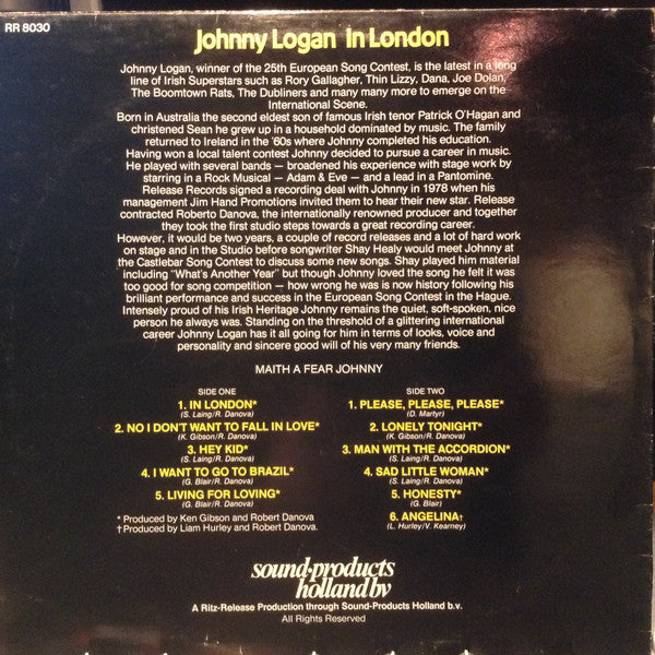 Johnny Logan - In London (LP) 49036 Vinyl LP Vinyl Goed / Hoes Goed