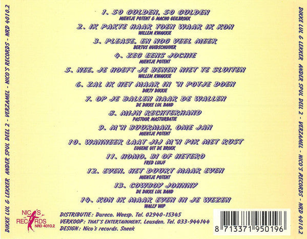 Various - Dikke Lul & Lekker Ander Spul - Deel 02 (CD) 70388 Compact Disc Goede Staat