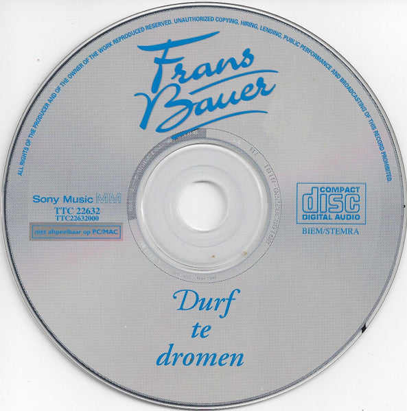 Frans Bauer - Durf Te Dromen (CD) Compact Disc Goede Staat "VINYLSINGLES.NL"