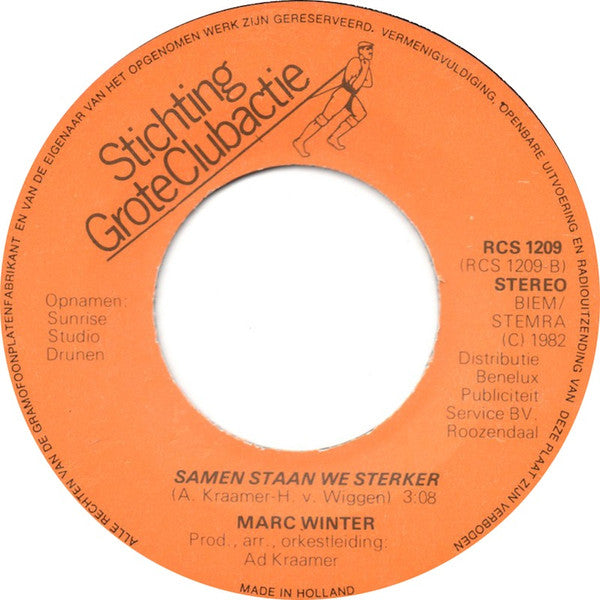 Marc Winter - Onze Club Gaat Nooit Verloren 23425 Vinyl Singles Vinyl Goed / Hoes Goed