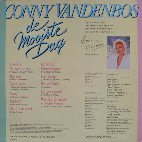 Conny Vandenbos - De Mooiste Dag (LP) Vinyl LP Vinyl Zeer Goed / Hoesje Goed "VINYLSINGLES.NL"