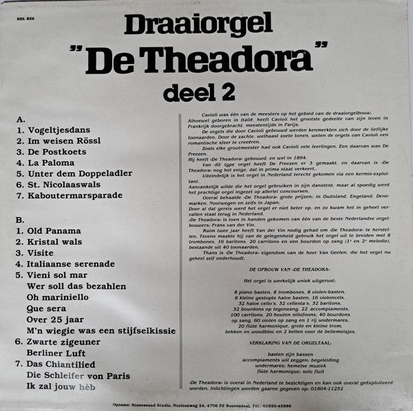 Draaiorgel "De Theadora" - Draaiorgel "De Theadora" Deel 2 (LP)