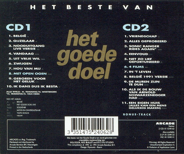 Goede Doel - Het Beste Van Het Goede Doel (CD) 70824 Compact Disc Goede Staat