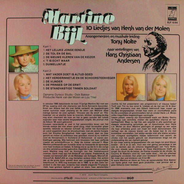 Martine Bijl - Zingt Andersen (LP) 46949 Vinyl LP Vinyl Goed / Hoes Goed