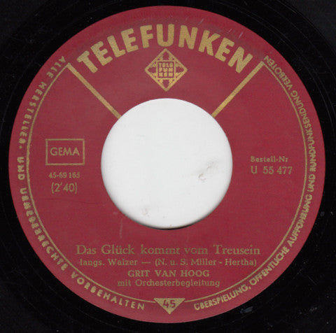 Grit Van Hoog - Träumen, Ist Das Nicht Wunderschön 16685 Vinyl Singles Vinyl Goed / Hoes Redelijk