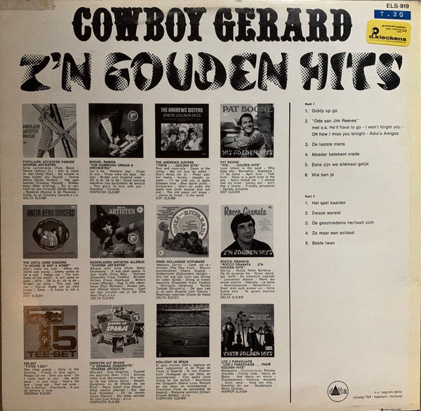 Cowboy Gerard - Z'n Gouden Hits (LP) Vinyl LP Vinyl Zeer Goed / Hoesje Goed "VINYLSINGLES.NL"