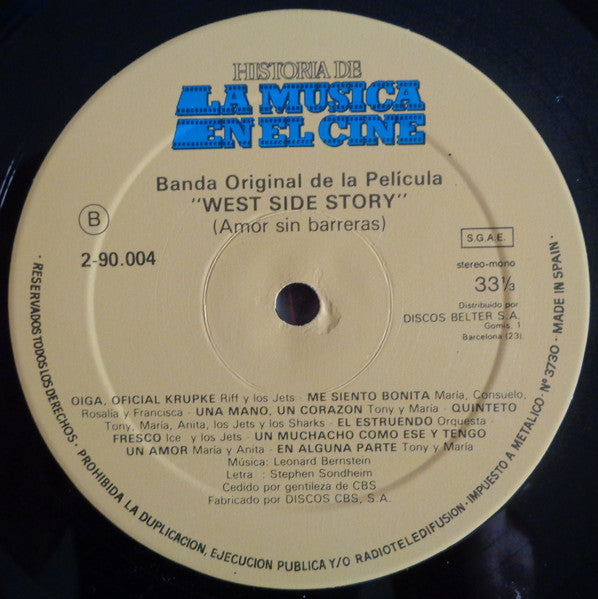 Various - West Side Story (The Original Sound Track Recording) (LP) 49541 Vinyl LP Vinyl Goed / Hoes Goed