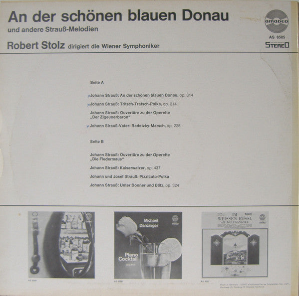 Robert Stolz dirigiert die Wiener Symphoniker - An Der Schönen Blauen Donau (LP) 50640 Vinyl LP Vinyl Goed / Hoes Goed