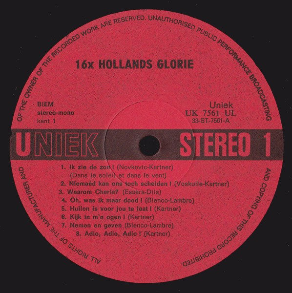 Various - 16x Hollands Glorie (LP) 41912