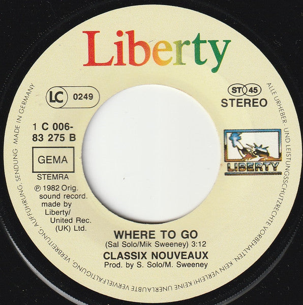 Classix Nouveaux - Is It A Dream 21550 Vinyl Singles Vinyl Goed / Hoes Goed