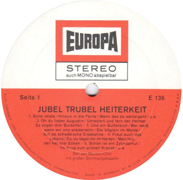 Jan Maaten-Chor - Jubel Trubel Heiterkeit (LP) 42175