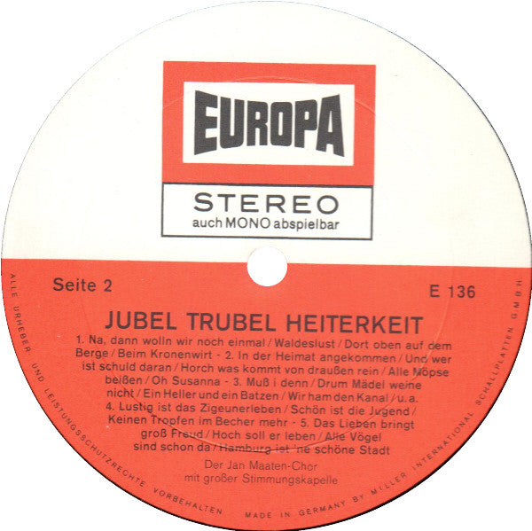 Jan Maaten-Chor - Jubel Trubel Heiterkeit (LP) 42175