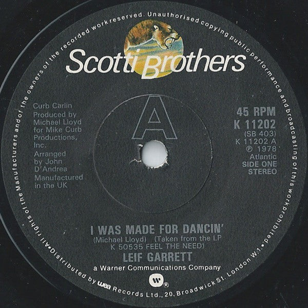 Leif Garrett - I Was Made For Dancin' 08003 Vinyl Singles Vinyl Goed / Hoes Generic