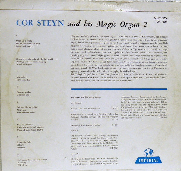 Cor Steyn - Cor Steyn And His Magic Organ 2 (10") 50528 Vinyl LP 10" Vinyl Goed / Hoes Goed