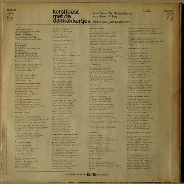 Damrakkertjes - Kerstfeest Met De Damrakkertjes (LP) Vinyl LP Vinyl Zeer Goed / Hoesje Goed "VINYLSINGLES.NL"
