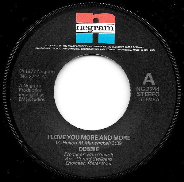 Debbie - I Love You More And More 29744 Vinyl Singles Vinyl Goed / Hoes Goed