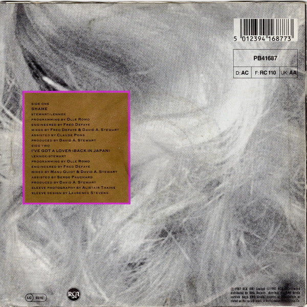 Eurythmics - Shame Vinyl Singles Vinyl Zeer Goed / Hoesje Goed "VINYLSINGLES.NL"