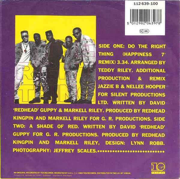 Redhead Kingpin And FBI - Do The Right Thing 35933 Vinyl Singles Vinyl Goed / Hoes Goed