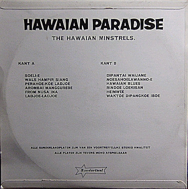 Hawaian Minstrels - Hawaian Paradise (LP) Vinyl LP Vinyl Zeer Goed / Hoes Goed "VINYLSINGLES.NL"