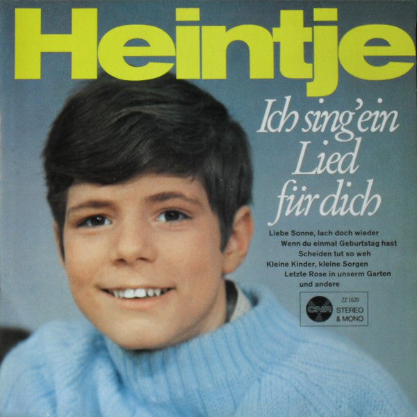 Heintje - Ich Sing Ein Lied Fur Dich (LP) Vinyl LP Vinyl Zeer Goed / Hoesje Goed "VINYLSINGLES.NL"