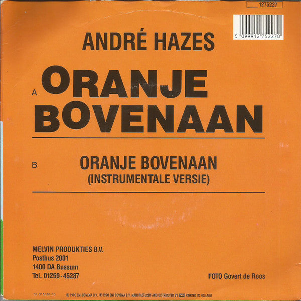 André Hazes - Oranje Bovenaan 34946 Vinyl Singles Vinyl Goed / Hoes Goed