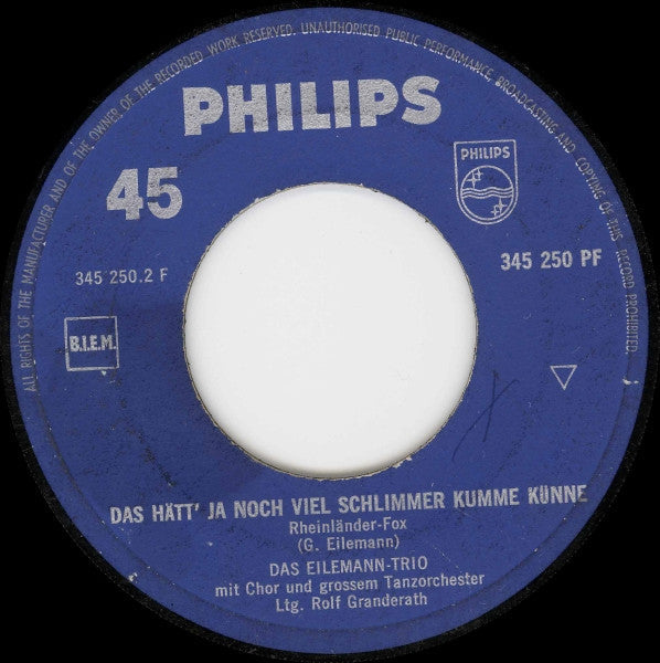 Eilemann-Trio - Es Bleibt Alles Beim Alten Vinyl Singles Vinyl Zeer Goed / Hoesje Generic "VINYLSINGLES.NL"