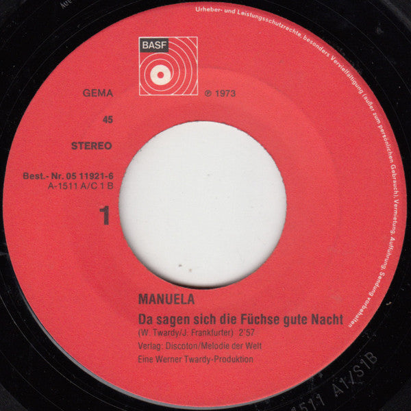 Manuela - Da Sagen Sich Die Füchse Gute Nacht 30225 Vinyl Singles Vinyl Goed / Hoes Goed