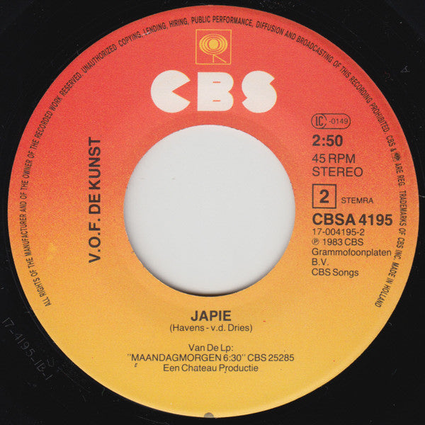 V.O.F. De Kunst - 'k Wil Niet Met Een Ander Dansen 29081 Vinyl Singles Vinyl Goed / Hoes Goed