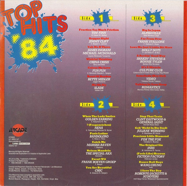 Various - Top Hits '84 (LP) 51817 Vinyl LP Dubbel Vinyl Goed / Hoes Zie Foto