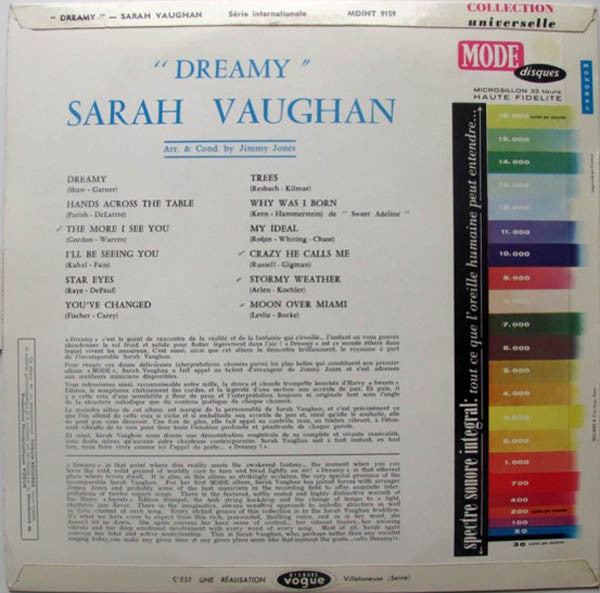 Sarah Vaughan - Dreamy (LP) 45236 Vinyl LP Vinyl Goed / Hoes Goed