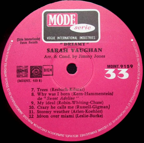 Sarah Vaughan – Dreamy (LP) 45236