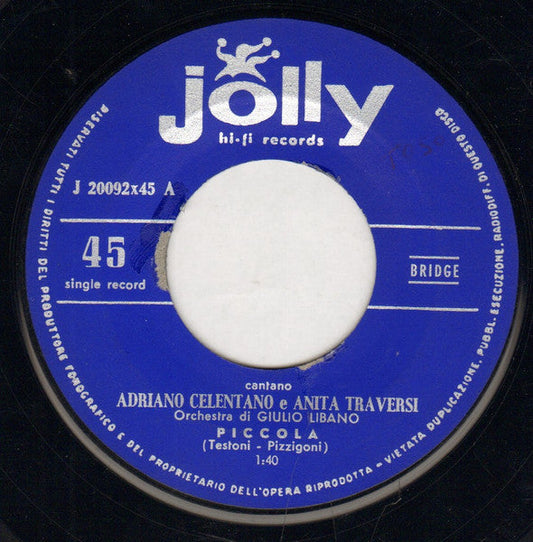 Adriano Celentano E Anita Traversi - Piccola 40004 Vinyl Singles Vinyl Goed / Hoes Goed