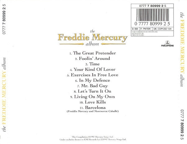 Freddie Mercury - The Freddie Mercury Album (CD) Compact Disc Vinyl Zeer Goed / Hoesje Goed "VINYLSINGLES.NL"