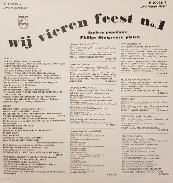Various - Wij Vieren Feest No. 1 (10") 50532 Vinyl LP 10" Vinyl Goed / Hoes Goed