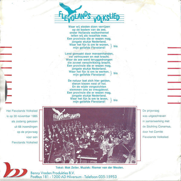 Therese Steinmetz - Flevolands Volkslied 10002 Vinyl Singles Vinyl Goed / Hoes Goed