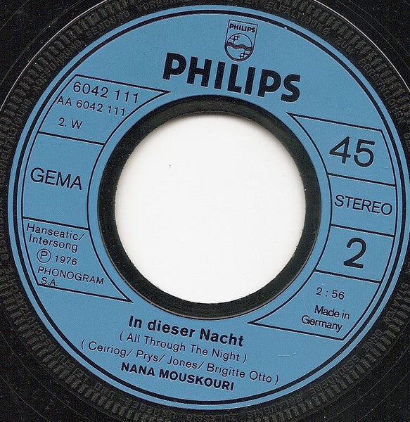 Nana Mouskouri - Schau Mich Bitte Nicht So An 02851 Vinyl Singles Vinyl Goed / Hoes Goed
