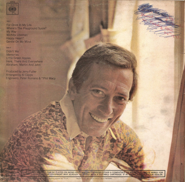 Andy Williams - Happy Heart (LP) Vinyl LP Vinyl Zeer Goed / Hoesje Goed "VINYLSINGLES.NL"