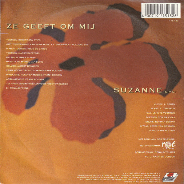 Frank Boeijen - Ze Geeft Om Mij 31468 Vinyl Singles Vinyl Goed / Hoes Goed