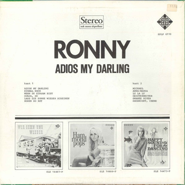 Ronny - Adios My Darling (LP) 50470 Vinyl LP Vinyl Goed / Hoes Goed